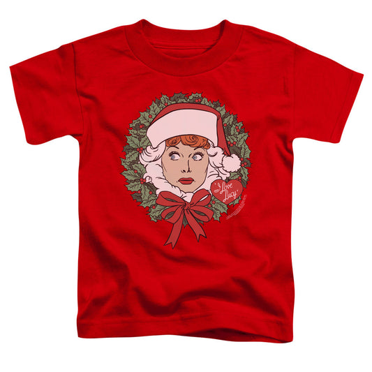 I Love Lucy Wreath Toddler Kids Youth T Shirt Red Officially Licensed