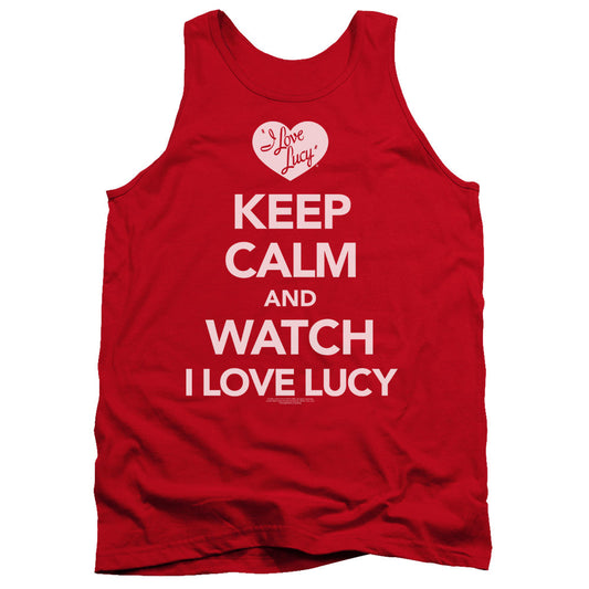 I Love Lucy Keep Calm And Watch Mens Tank Top Shirt Red Officially Licensed