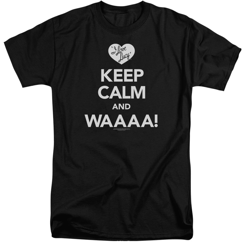 I Love Lucy Keep Calm Waaa Mens Tall T Shirt Black Officially Licensed