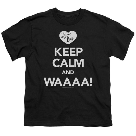 I Love Lucy Keep Calm Waaa Kids Youth T Shirt Black Officially Licensed