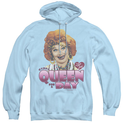 I Love Lucy Gypsy Queen Mens Hoodie Light Blue Officially Licensed