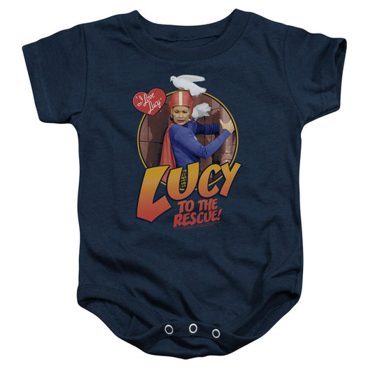 I Love Lucy to the Rescue Infant Baby Snapsuit Navy Blue Officially Licensed