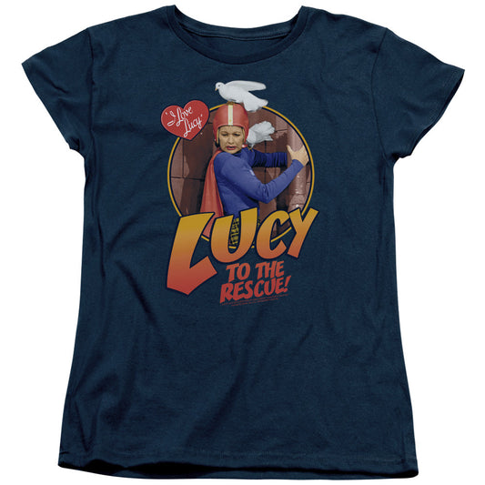 I Love Lucy to the Rescue Womens T Shirt Navy Blue Officially Licensed