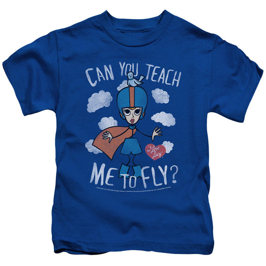 I Love Lucy Fly Juvenile Kids Youth T Shirt Royal Blue Officially Licensed