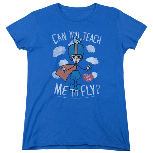 I Love Lucy Fly Womens T Shirt Royal Blue Officially Licensed