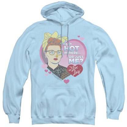 I Love Lucy Hot Mens Hoodie Light Blue Officially Licensed