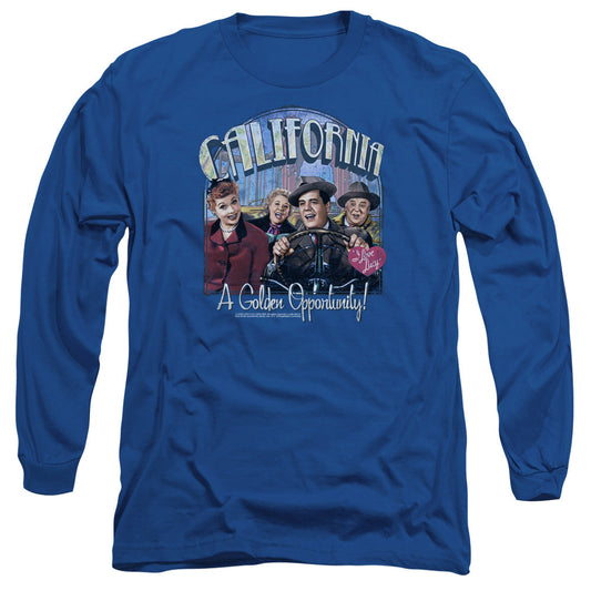 I Love Lucy Golden Opportunity Mens Long Sleeve Shirt Royal Officially Licensed