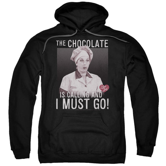 I Love Lucy Chocolate Calling Mens Hoodie Black Officially Licensed
