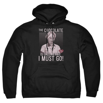 I Love Lucy Chocolate Calling Mens Hoodie Black Officially Licensed