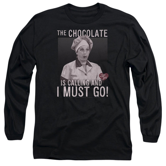 I Love Lucy Chocolate Calling Mens Long Sleeve Shirt Black Officially Licensed Officially Licensed