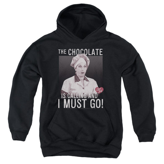 I Love Lucy Chocolate Calling Kids Youth Hoodie Black Officially Licensed