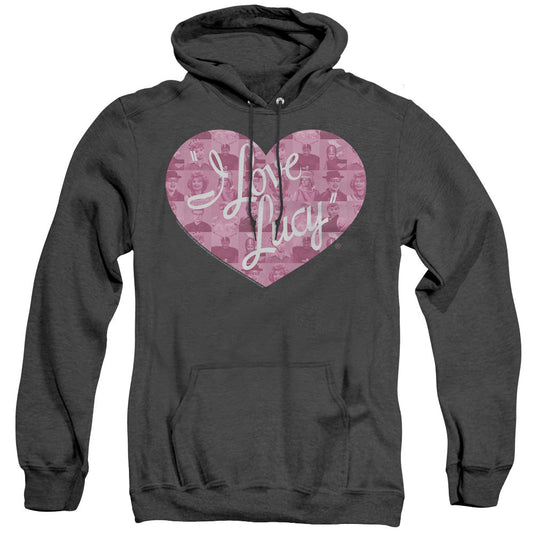 I Love Lucy Many Moods Logo Heather Mens Hoodie Black Officially Licensed