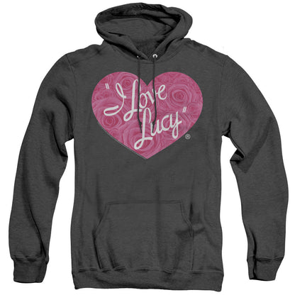 I Love Lucy Floral Logo Heather Mens Hoodie Black Officially Licensed