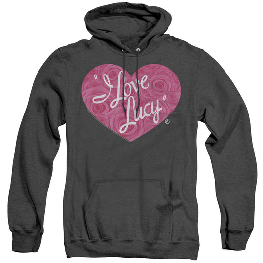 I Love Lucy Floral Logo Heather Mens Hoodie Black Officially Licensed