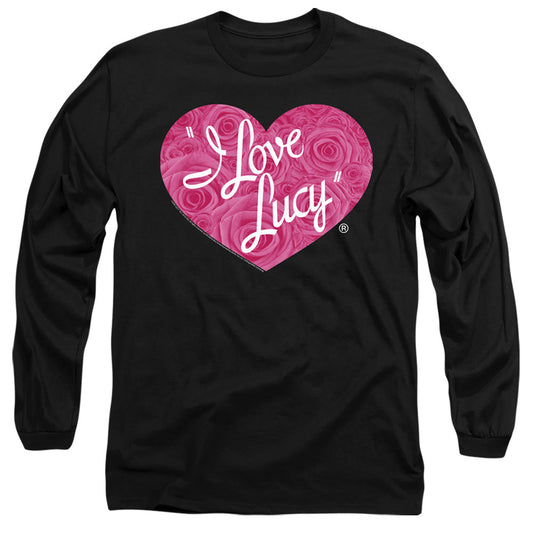 I Love Lucy Floral Logo Mens Long Sleeve Shirt Black Officially Licensed Officially Licensed