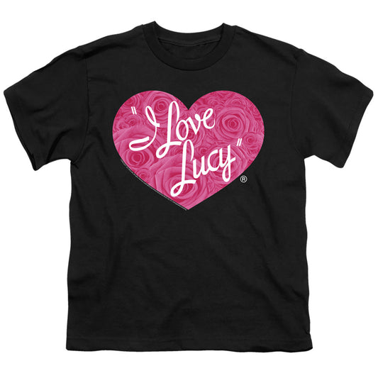 I Love Lucy Floral Logo Kids Youth T Shirt Black Officially Licensed