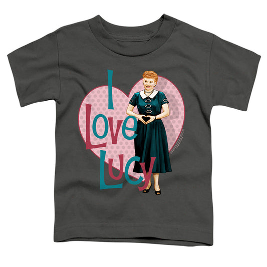 I Love Lucy Heart You Toddler Kids Youth T Shirt Charcoal Officially Licensed