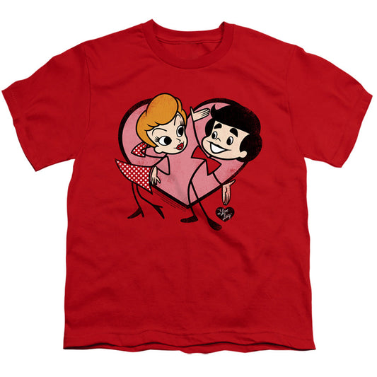 I Love Lucy Cartoon Love Kids Youth T Shirt Red Officially Licensed