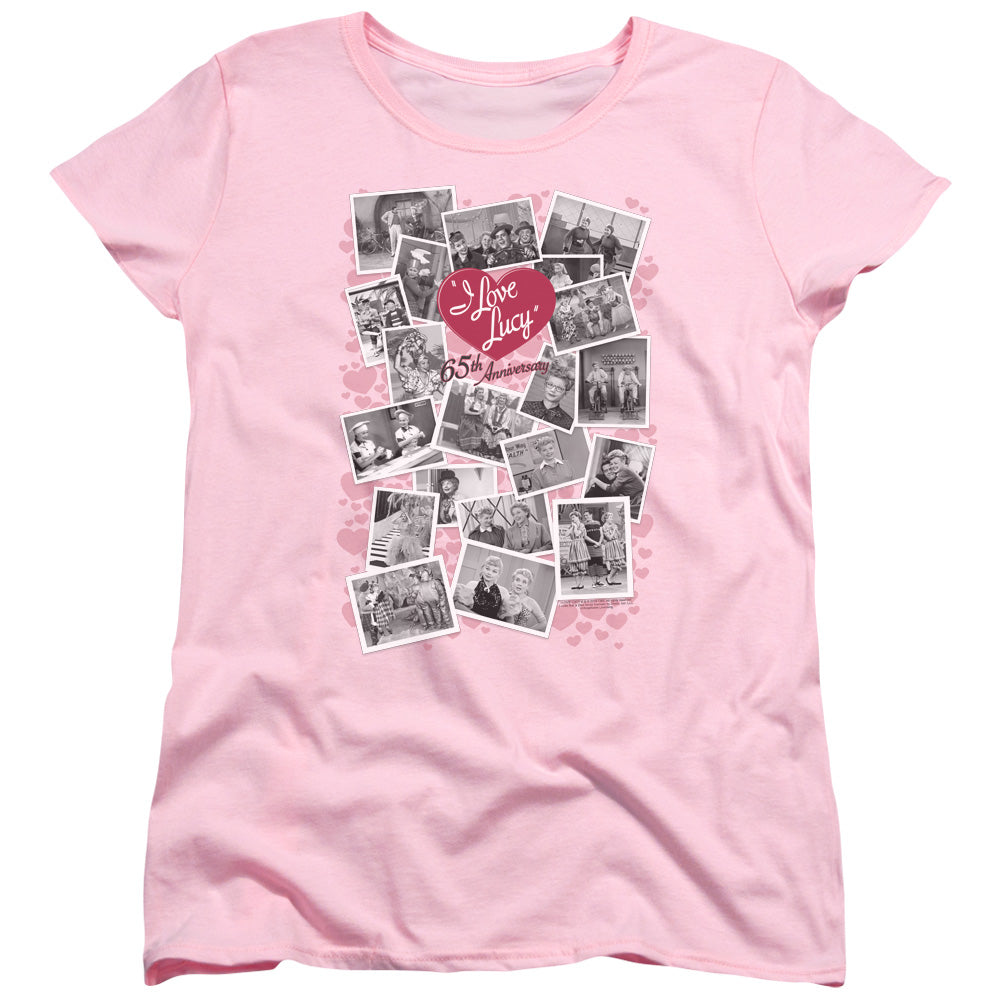 I Love Lucy 65th Anniversary Womens T Shirt Pink Officially Licensed
