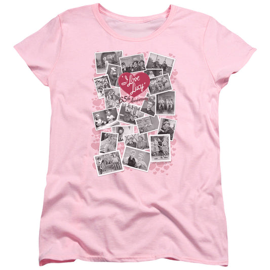 I Love Lucy 65th Anniversary Womens T Shirt Pink Officially Licensed