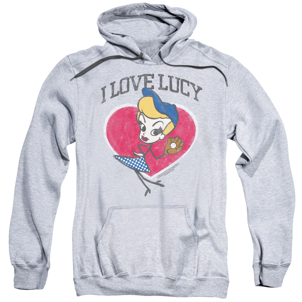 I Love Lucy Baseball Diva Mens Hoodie Athletic Heather Officially Licensed