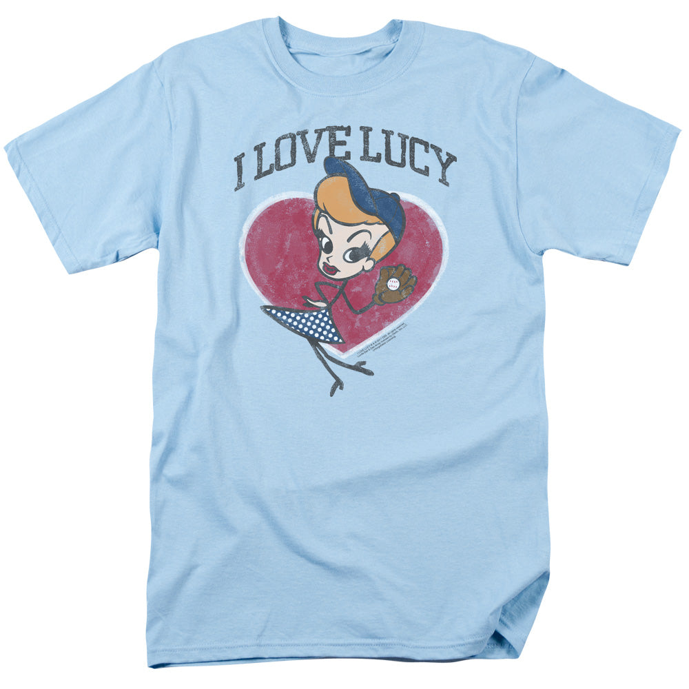 I Love Lucy Baseball Diva Mens T Shirt Light Blue Officially Licensed