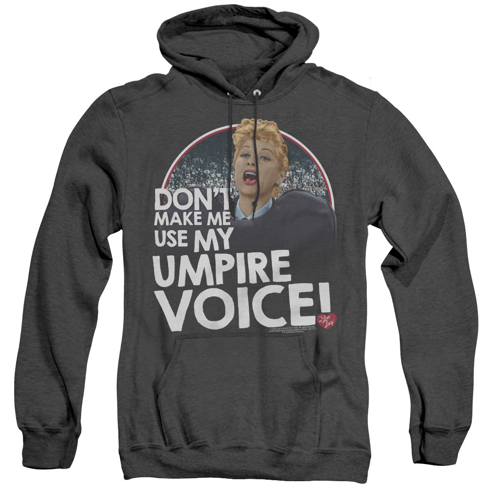 I Love Lucy Umpire Mens Heather Hoodie Black Officially Licensed