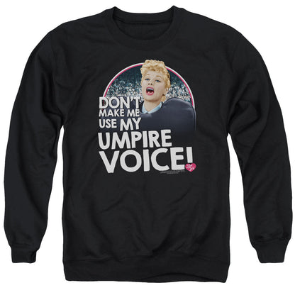 I Love Lucy Umpire Mens Crewneck Sweatshirt Black Officially Licensed