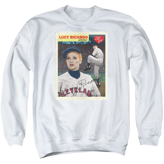 I Love Lucy Trading Card Mens Crewneck Sweatshirt White Officially Licensed