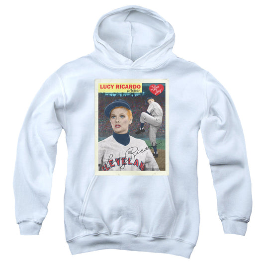 I Love Lucy Trading Card Kids Youth Hoodie White Officially Licensed
