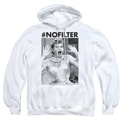 I Love Lucy No Filter Mens Hoodie White Officially Licensed