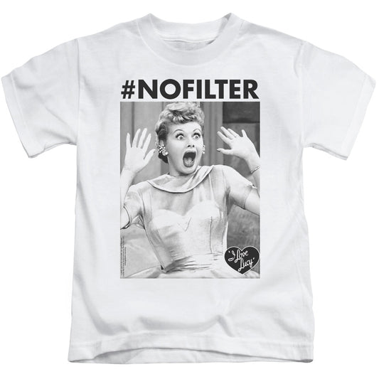 I Love Lucy No Filter Juvenile Kids Youth T Shirt White Officially Licensed