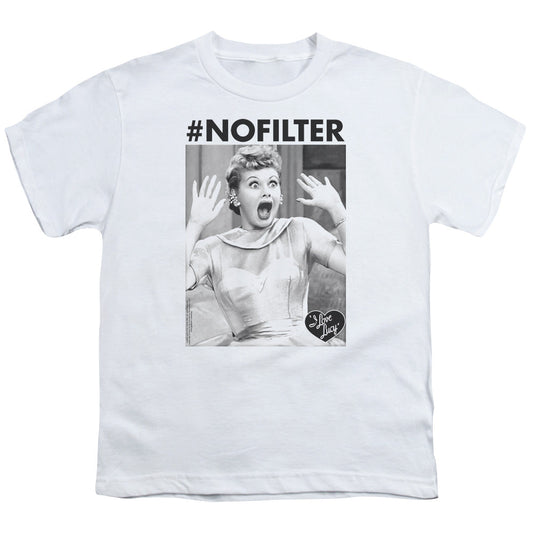 I Love Lucy No Filter Kids Youth T Shirt White Officially Licensed