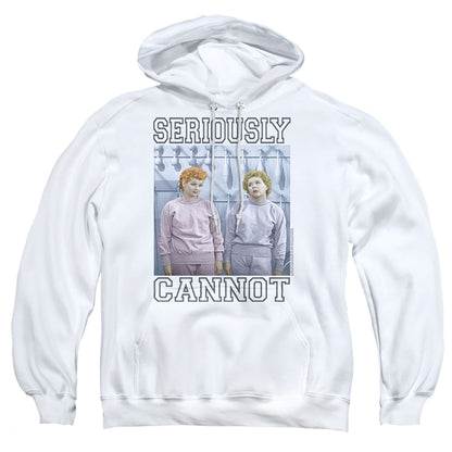 I Love Lucy Seriously Cannot Mens Hoodie White Officially Licensed