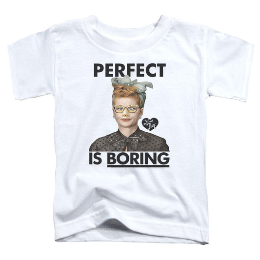 I Love Lucy Perfect is Boring Toddler Kids Youth T Shirt White Officially Licensed
