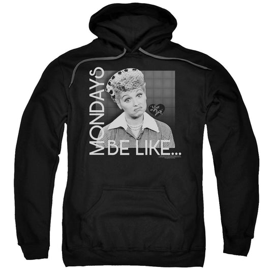 I Love Lucy Mondays Be Like Mens Hoodie Black Officially Licensed