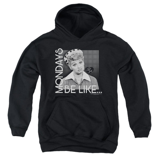 I Love Lucy Mondays Be Like Kids Youth Hoodie Black Officially Licensed