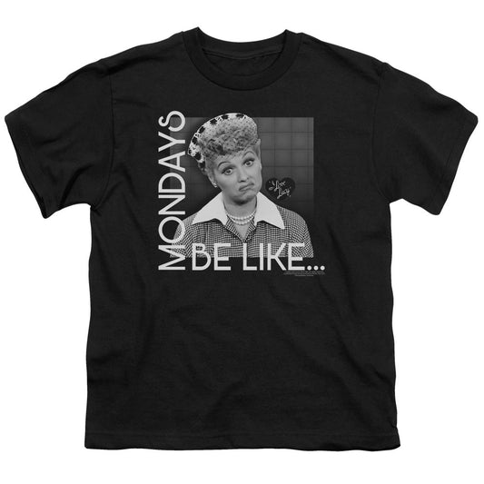 I Love Lucy Mondays Be Like Kids Youth T Shirt Black Officially Licensed