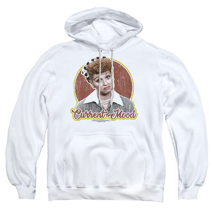 I Love Lucy Current Mood Mens Hoodie White Officially Licensed