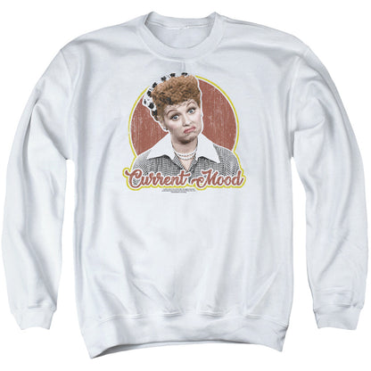 I Love Lucy Current Mood Mens Crewneck Sweatshirt White Officially Licensed