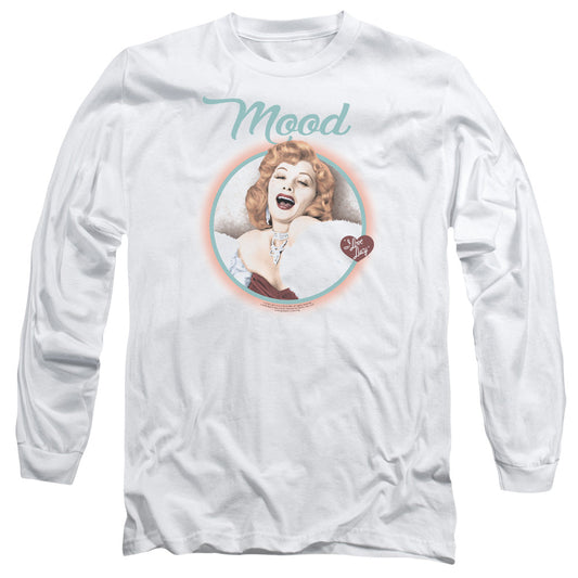 I Love Lucy Mood Mens Long Sleeve Shirt White Officially Licensed Officially Licensed
