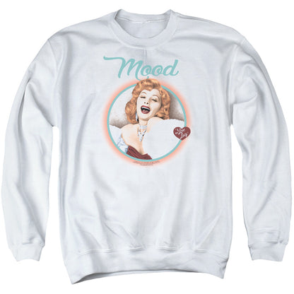I Love Lucy Mood Mens Crewneck Sweatshirt White Officially Licensed