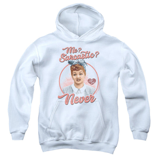 I Love Lucy Sarcastic Kids Youth Hoodie White Officially Licensed