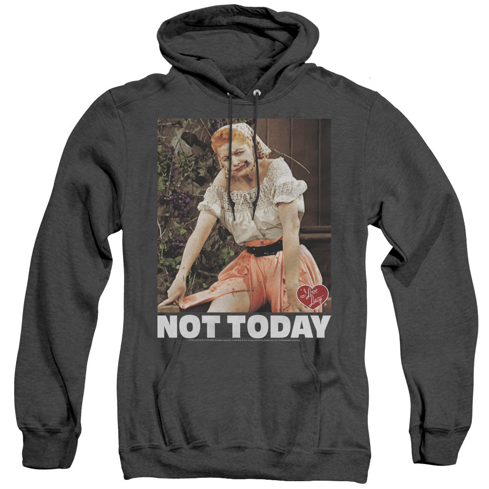 I Love Lucy Not Today Mens Heather Hoodie Black Officially Licensed