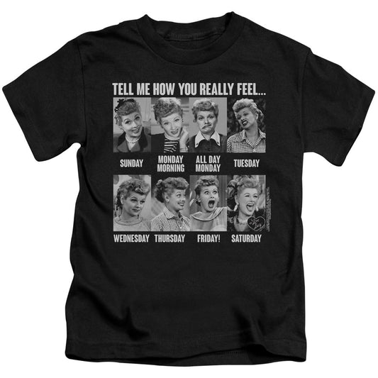I Love Lucy 8 Days a Week Juvenile Kids Youth T Shirt Black Officially Licensed