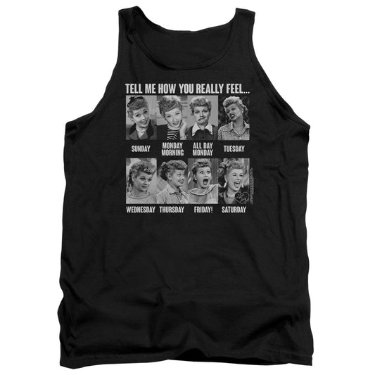 I Love Lucy 8 Days A Week Mens Tank Top Shirt Black Officially Licensed