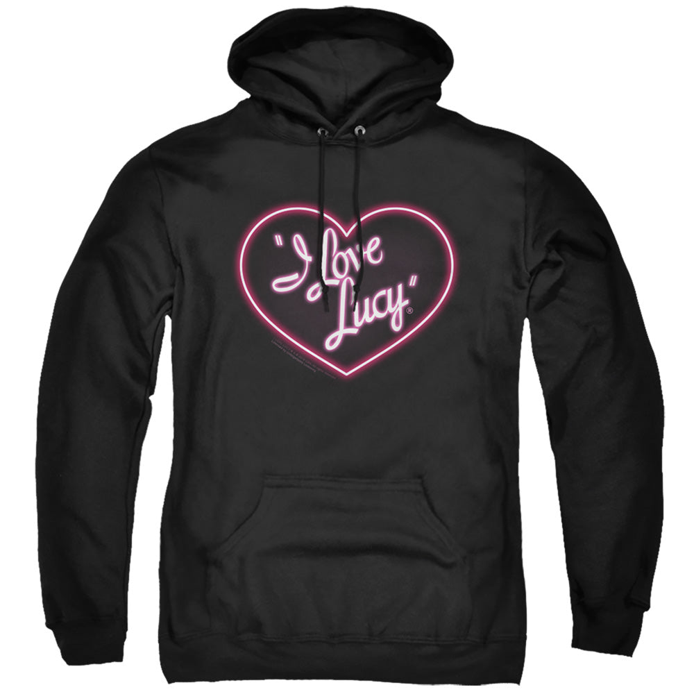 I Love Lucy Neon Logo Mens Hoodie Black Officially Licensed