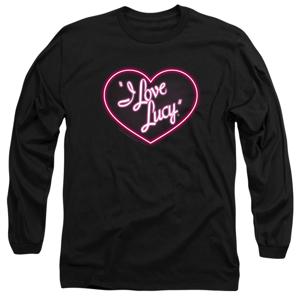 I Love Lucy Neon Logo Mens Long Sleeve Shirt Black Officially Licensed Officially Licensed
