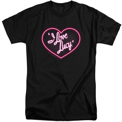 I Love Lucy Neon Logo Mens Tall T Shirt Black Officially Licensed