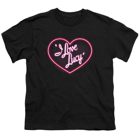 I Love Lucy Neon Logo Kids Youth T Shirt Black Officially Licensed